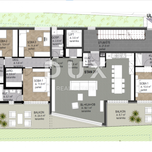 OPATIJA, CENTAR- stan 157.42m2 DB+3S s panoramskim pogledom na more- 1.KAT- STAN 201