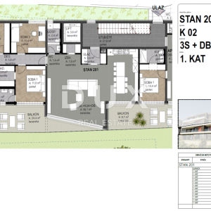 OPATIJA, CENTAR- stan 157.42m2 DB+3S s panoramskim pogledom na more- 1.KAT- STAN 201