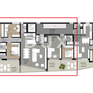 OPATIJA, CENTAR- stan 180.97m2 DB+4S s panoramskim pogledom na more- 2.KAT- STAN 202