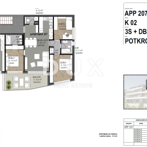OPATIJA, CENTAR- stan 90,71m2 DB+3S s panoramskim pogledom na more- 3.KAT- APP 207