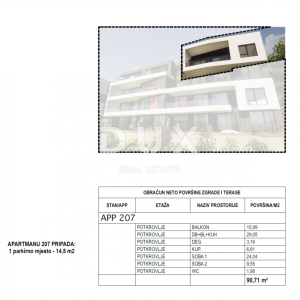 OPATIJA, CENTAR- stan 90,71m2 DB+3S s panoramskim pogledom na more- 3.KAT- APP 207