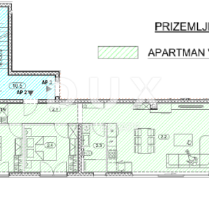 OPATIJA, CENTAR- stan novogradnja 80,10m2 s panoramskim pogledom na more + okoliš 68,06m2 - APARTMAN 2
