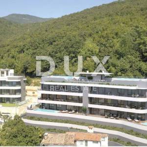 OPATIJA, CENTAR - stan u vrhunskoj novogradnji s vlastitim bazenom, panoramski pogled na more, garaža