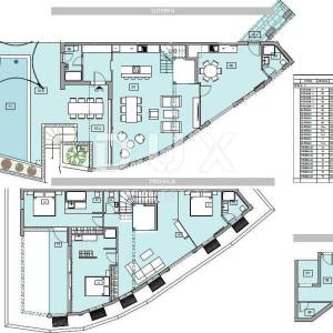 OPATIJA, CENTAR- villa - ekskluzivni dvoetažni stan 242,42m2 s pogledom na more s bazenom i okolišem - 3C