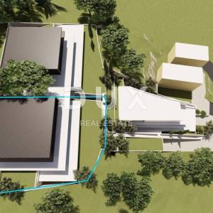 OPATIJA, CENTAR - vrhunska pozicija iznad centra, zemljište projektom za luksuznu zgradu, pogled na more