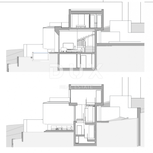 OPATIJA, CENTAR - zemljište 921m2, u centru Opatije s građevinskom dozvolom za vilu s bazenom, panoramski pogled na more