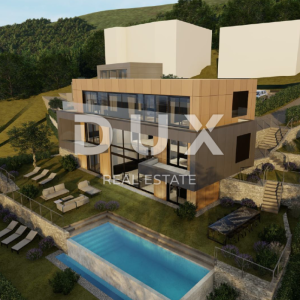 OPATIJA, CENTAR - zemljište 921m2, u centru Opatije s građevinskom dozvolom za vilu s bazenom, panoramski pogled na more