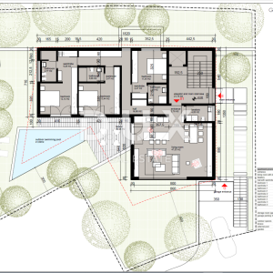 OPATIJA, IČIĆI- građevinsko zemljište 640m2 s građevinskom dozvolom i s pogledom na more za obiteljsku kuću/ villu/ apartmane/ ...