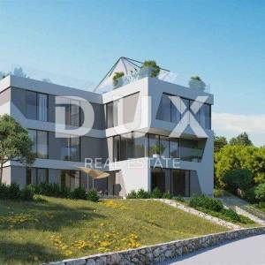 OPATIJA, IČIĆI- građevinsko zemljište 640m2 s građevinskom dozvolom i s pogledom na more za obiteljsku kuću/ villu/ apartmane/ ...
