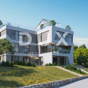 OPATIJA, IČIĆI- građevinsko zemljište 640m2 s građevinskom dozvolom i s pogledom na more za obiteljsku kuću/ villu/ apartmane/ ...