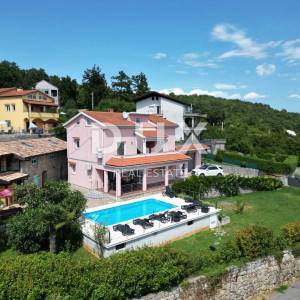 OPATIJA, IČIĆI, POLJANE- villa 500m2 s pogledom na more i bazenom + okoliš  1600m2