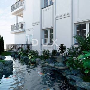 OPATIJA, IČIĆI - veliki stan s terasom u novogradnji autentične arhitekture s bazenom blizu mora i Opatije