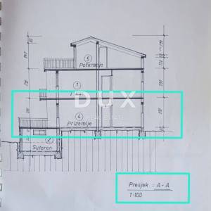 OPATIJA, IKA - stan 80m2, DB+2S, prizemlje, s pogledom na more i velikom terasom + okućnica cca 125m2