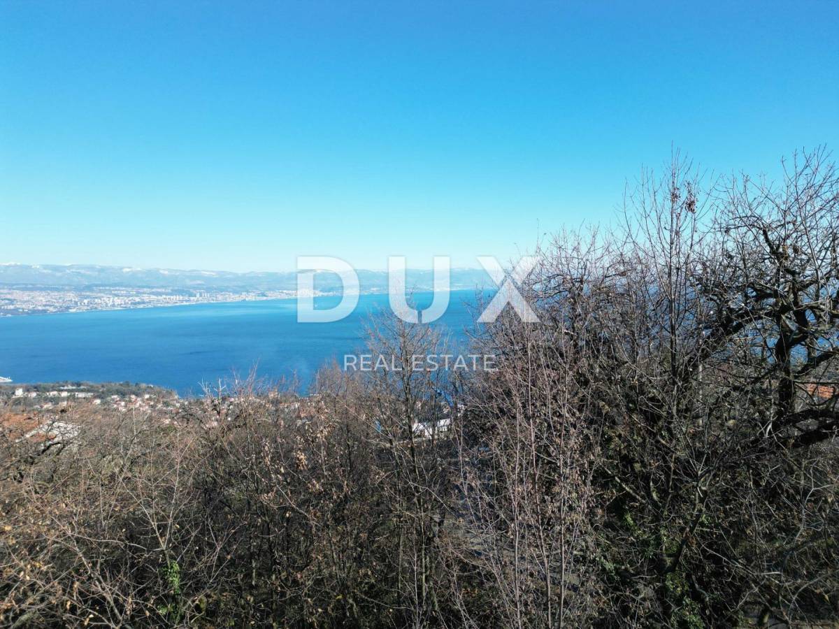 OPATIJA, LOVRAN, DOBREĆ- građevinsko zemljište 1250m2 s pogledom na more za obiteljsku kuću/ villu/ apartmane/ kuću za iznajmlj...