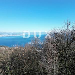 OPATIJA, LOVRAN, DOBREĆ- građevinsko zemljište 1250m2 s pogledom na more za obiteljsku kuću/ villu/ apartmane/ kuću za iznajmlj...