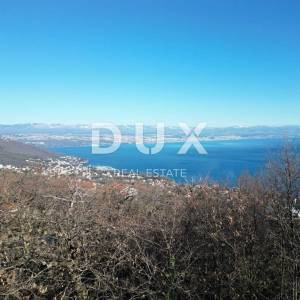 OPATIJA, LOVRAN, DOBREĆ- građevinsko zemljište 1250m2 s pogledom na more za obiteljsku kuću/ villu/ apartmane/ kuću za iznajmlj...