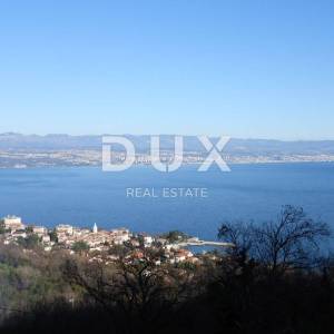 OPATIJA, LOVRAN, LIGANJ- građevinsko zemljište 1250m2 s panoramskim pogledom na more za stambenu zgradu–stanove /apartmane/obit...