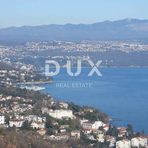 OPATIJA, LOVRAN, LIGANJ- građevinsko zemljište 1250m2 s panoramskim pogledom na more za stambenu zgradu–stanove /apartmane/obit...