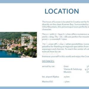 OPATIJA, LOVRAN, LIGANJ - stan u vili s bazenom 120m2+terasa 26m2 s panoramskim pogledom na more + okoliš 163m2