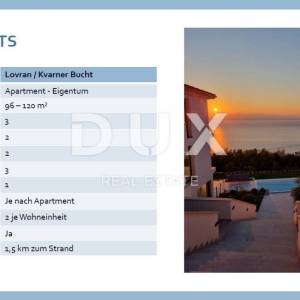 OPATIJA, LOVRAN, LIGANJ - stan u vili s bazenom 120m2+terasa 26m2 s panoramskim pogledom na more + okoliš 163m2