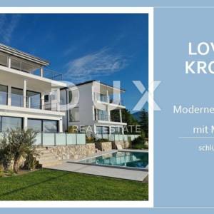 OPATIJA, LOVRAN, LIGANJ - stan u vili s bazenom 120m2+terasa 26m2 s panoramskim pogledom na more + okoliš 163m2