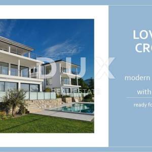 OPATIJA, LOVRAN, LIGANJ - stan u vili s bazenom 120m2+terasa 26m2 s panoramskim pogledom na more + okoliš 163m2