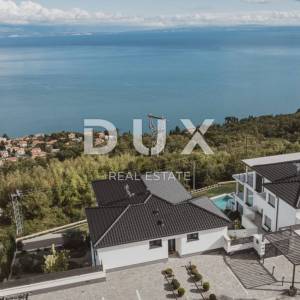 OPATIJA, LOVRAN, LIGANJ - Stan u vili s bazenom 120m2+terasa 27m2s panoramskim pogledom na more + okoliš 105m2