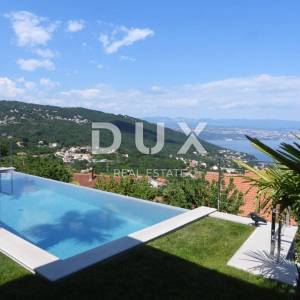 OPATIJA, LOVRAN - luksuzna vila s predivnim pogledom na more, bazenom i okućnicom površine 500m2