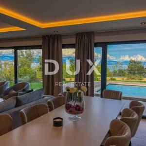 OPATIJA, LOVRAN - novonamještena moderna vila 400m2 s bazenom blizu Opatije, panoramski pogled na more