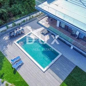 OPATIJA, LOVRAN - novonamještena moderna vila 400m2 s bazenom blizu Opatije, panoramski pogled na more