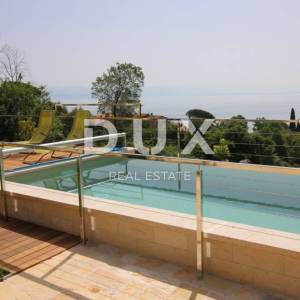OPATIJA, LOVRAN - stan 80m2 s vlastitim bazenom i pogledom na more + okućnica 145m2
