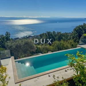 OPATIJA, LOVRAN - stan s panoramskim pogledom na more, terasom i zajedničkim bazenom
