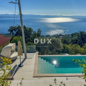 OPATIJA, LOVRAN - stan s panoramskim pogledom na more, terasom i zajedničkim bazenom