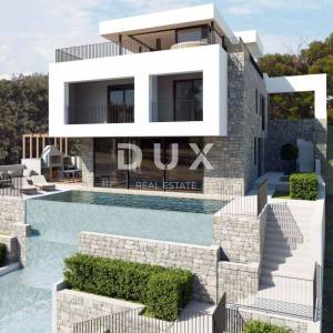 OPATIJA - luksuzna moderna villa 300m2 s bazenom i pogledom na more + uređena okućnica 650m2