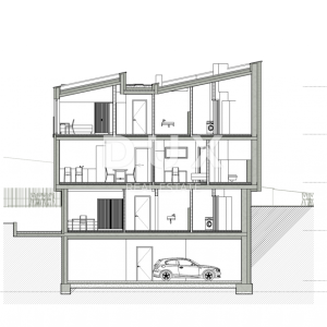 OPATIJA, MATULJI, CENTAR- građevinsko zemljište 1000m2 S GRAĐEVINSKOM DOZVOLOM i pogledom na more 