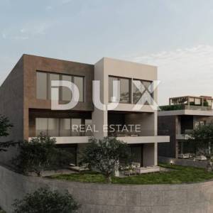 OPATIJA, MATULJI- građevinsko zemljište 830m2 S  GRAĐEVNOM DOZVOL0M!!! i s pogledom na more za stambenu zgradu- stanove