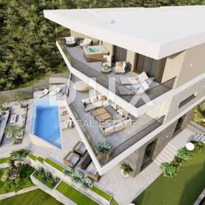 OPATIJA, MEDVEJA- zemljište 1414m2 S GRAĐEVNOM DOZVOLOM!!! i pogledom na more za obiteljsku kuću / villu / apartmane / kuću za ...