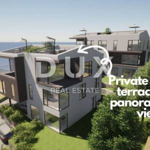 OPATIJA, PAVLOVAC - veći stan 143m2, 3 spavaće sobe, krovna terasa, novogradnja blizu Opatije, pogled