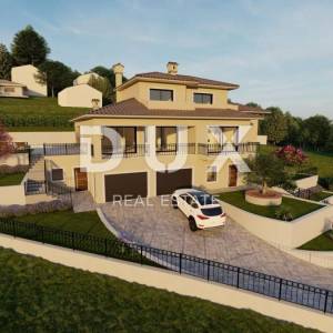 OPATIJA, POBRI - građevinski teren 1063m2 S GRAĐEVINSKOM DOZVOLOM!!! s pogledom na more za apartmane /  obiteljsku villu / kuću...