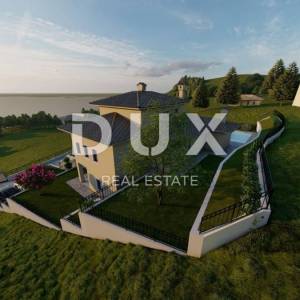 OPATIJA, POBRI - građevinski teren 1063m2 S GRAĐEVINSKOM DOZVOLOM!!! s pogledom na more za apartmane /  obiteljsku villu / kuću...