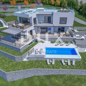 OPATIJA, POLJANE - zemljište 4400m2 s građevinskom dozvolom za vilu s bazenom i pogledom na more