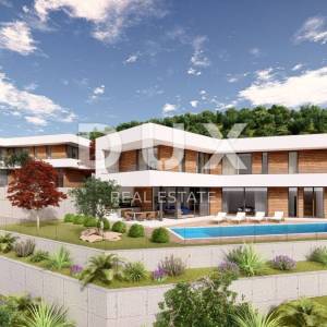 OPATIJA RIVIERA - atraktivno zemljište s građevinskom dozvolom za gradnju dvije vile s bazenom i pogledom na more