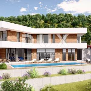 OPATIJA RIVIERA - atraktivno zemljište s građevinskom dozvolom za gradnju dvije vile s bazenom i pogledom na more