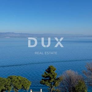 OPATIJA, RIVIERA - zemljište za izgradnju kuće s bazenom 300m od plaže, top pozicija, panoramski pogled na more