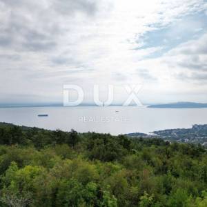 OPATIJA, VEPRINAC- građevinsko zemljište 1200m2 s pogledom na more za obiteljsku kuću/ villu/ apartmane/ kuću za iznajmljivanje...