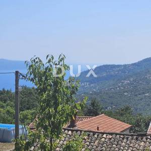 OPATIJA, VEPRINAC- građevinsko zemljište 1200m2 s pogledom na more za obiteljsku kuću/ villu/ apartmane/ kuću za iznajmljivanje...