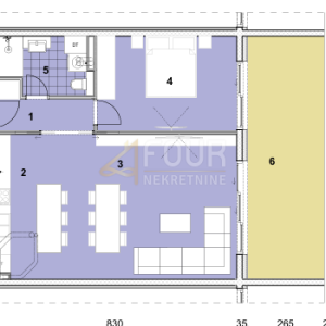 Opatija, Volosko, luksuzni stan, 82.84m2, 1s+db, lođa, pogled na more
