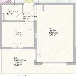 OTOK KRK, BAŠKA - 1S+DB Apartman u prizemlju, pogled na zelenilo