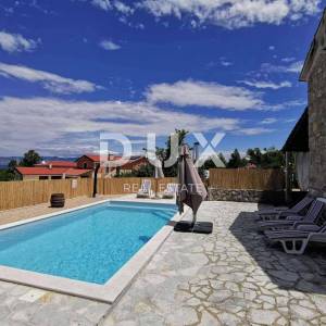 OTOK KRK, DOBRINJ – Kamena vila s bazenom i pogledom na more, PRILIKA!!!