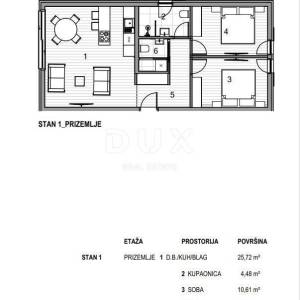 OTOK KRK, GRAD KRK - Apartman 2S+DB u novogradnji sa vrtom